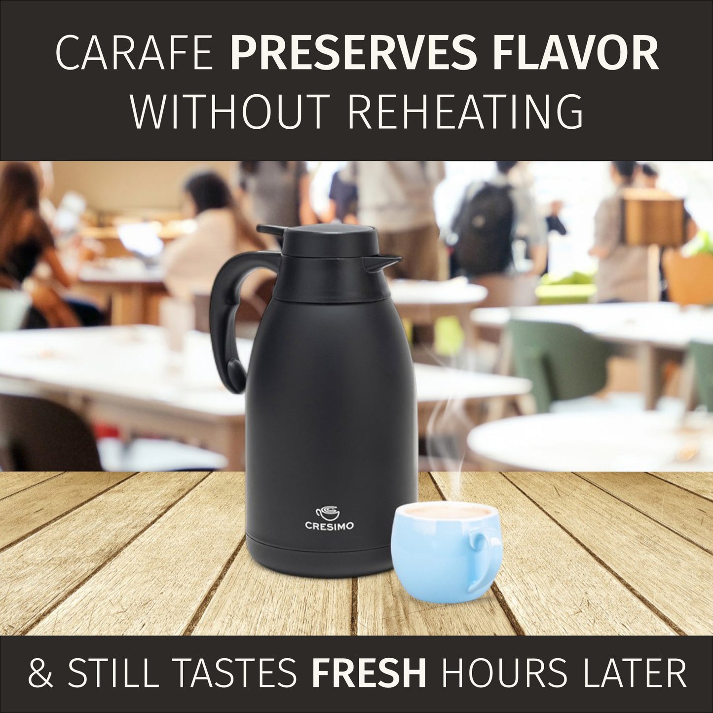 68 oz (2L) Matte Black Stainless Steel Thermal Coffee Carafe