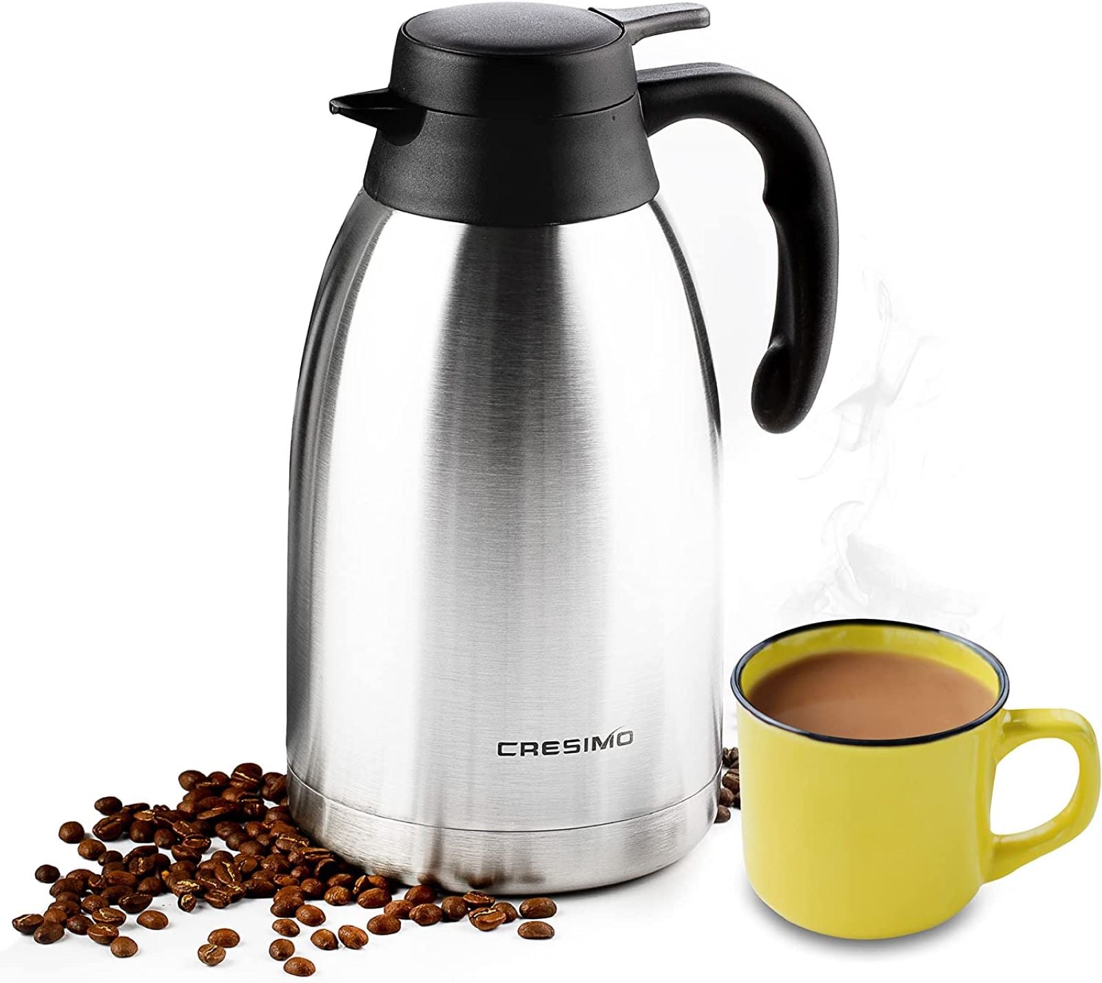 Hastings Collective Thermal Coffee Carafe 68 Oz - Large Stainless Steel  Insulated Carafe - 2 Liter Double Walled Vacuum Thermos Coffee and Beverage