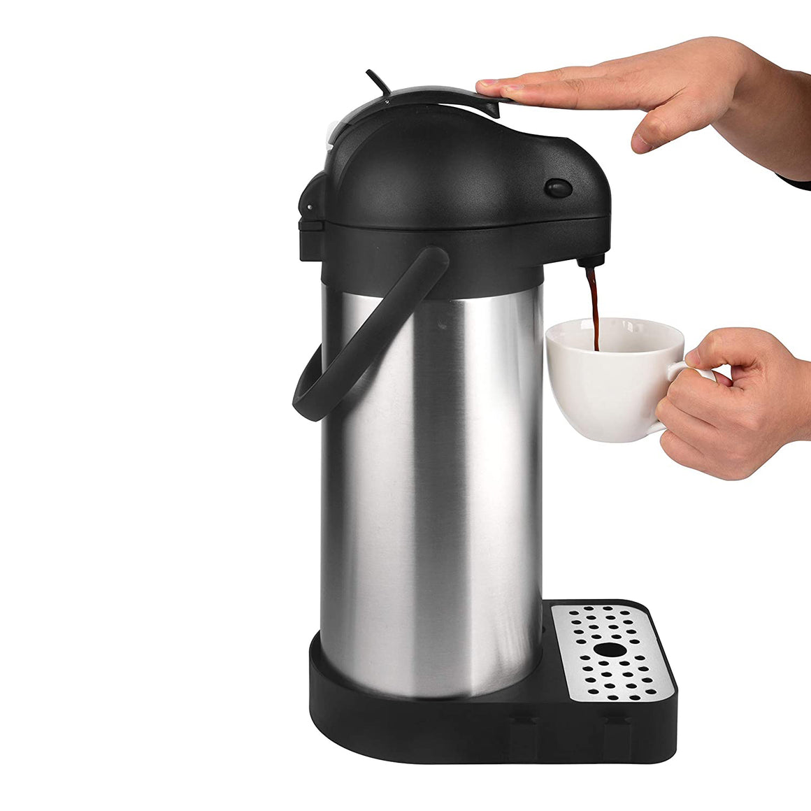 101 Oz (3L) Airpot Thermal Coffee Carafe with Drip Tray & Cleaning Brush