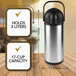 101 Oz (3L) Stainless Steel Thermal Airpot