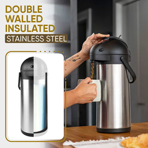 Cresimo 101 Oz (3L) Airpot and 68 Oz Thermal Coffee Carafe bundle featuring  a Stainless Steel