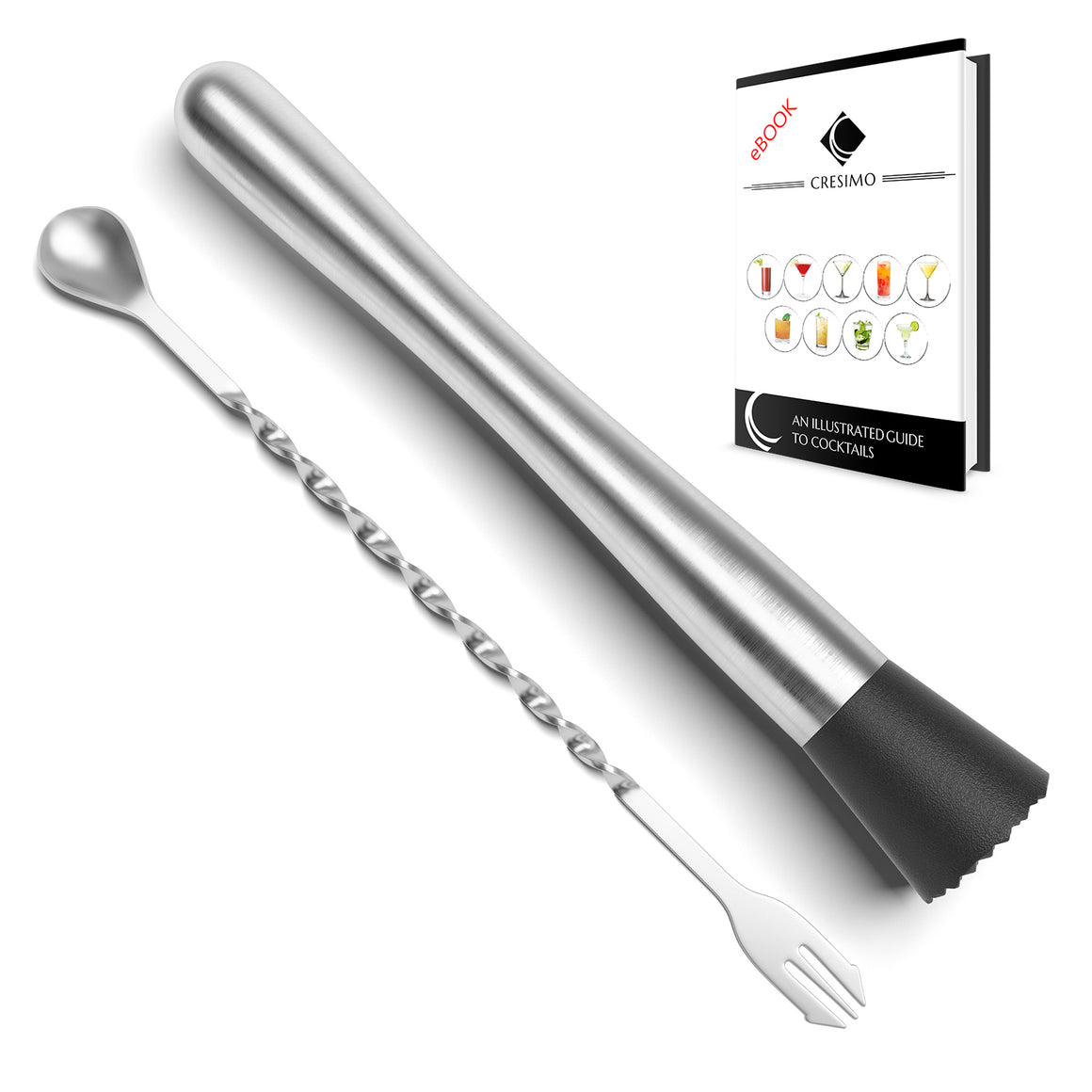 10″ Cocktail Muddler and Bar Spoon